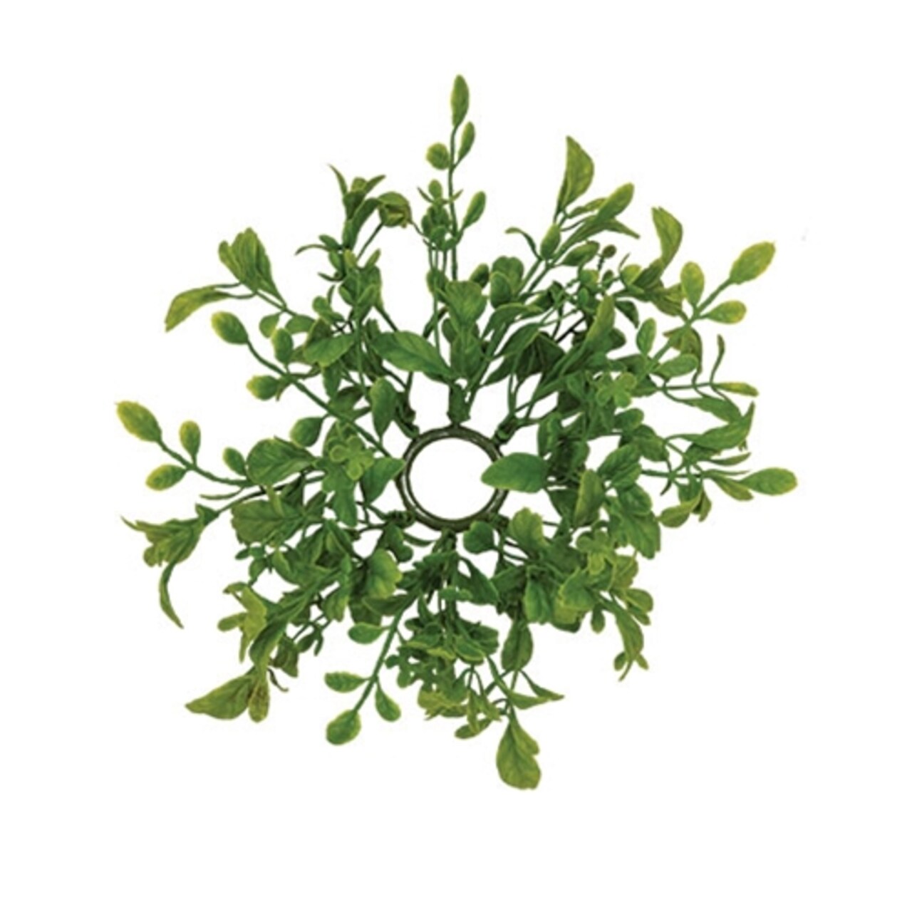 Boxwood Candle Ring Green Faux Foliage Spring Summer Decor - Set of 4